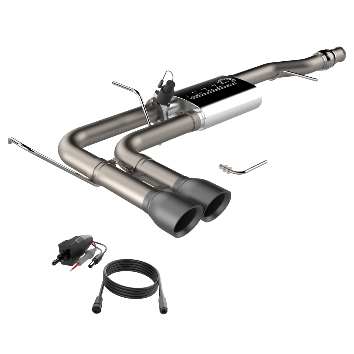 QTP 2014-2018 Silverado/Sierra QTP Screamer Side Exit Cat Back Black Tips - 410014B