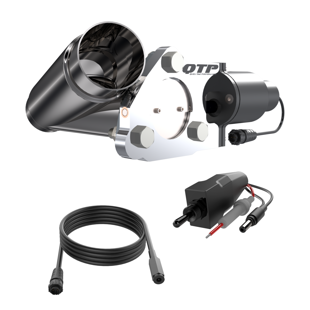 QTP 2.25 Inch QTP Electric Exhaust Cutout Combo Kit - QTEC225CP
