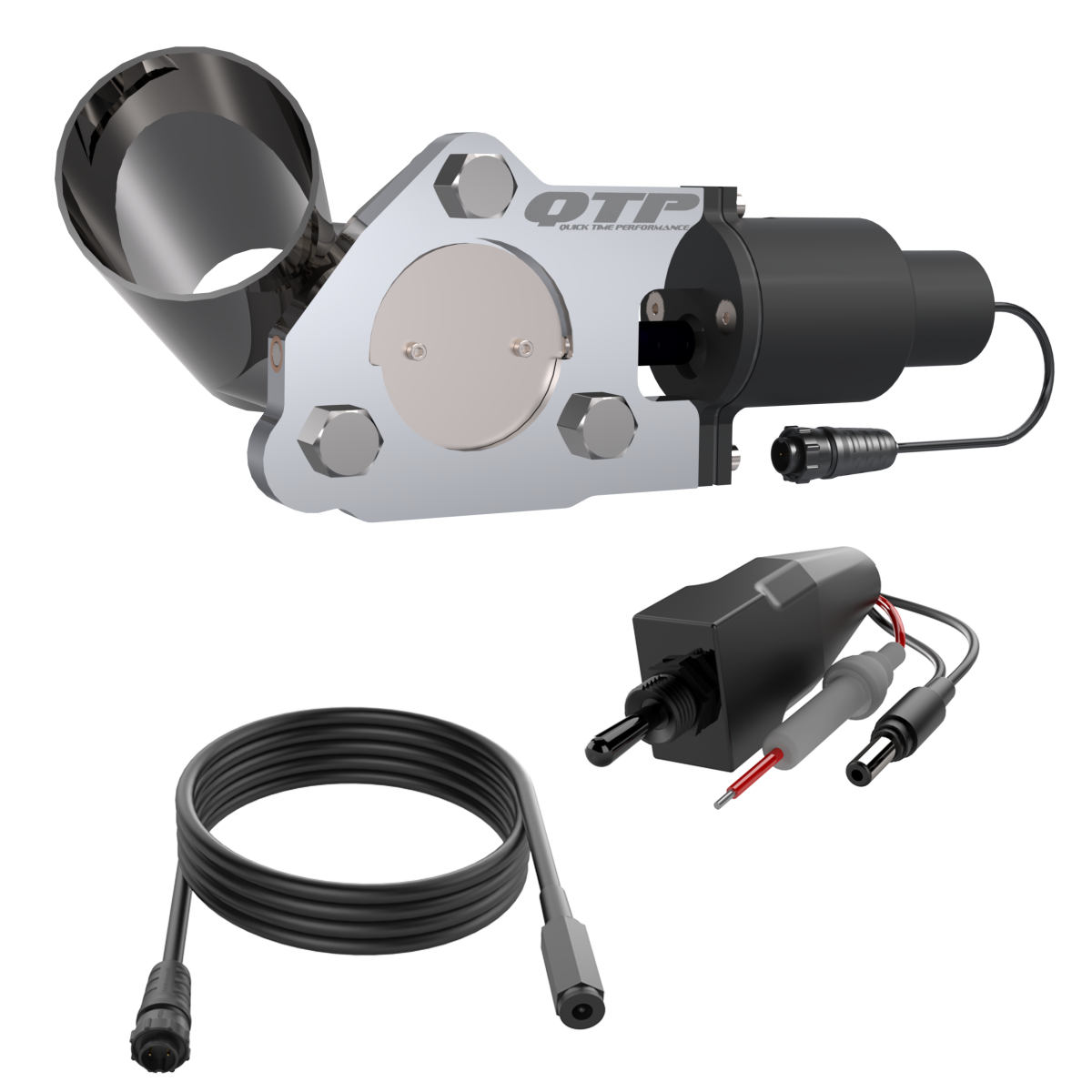 QTP 2.50 Inch QTP Electric Exhaust Cutout Combo Kit - QTEC25CP