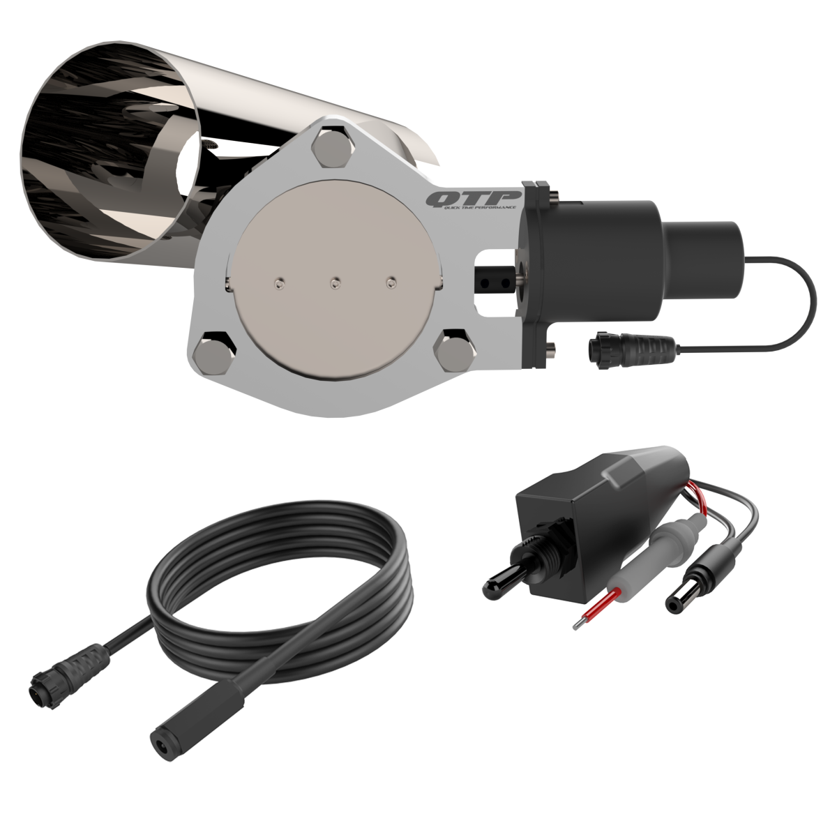 QTP 4.00 Inch QTP Electric Exhaust Cutout Combo Kit - QTEC40CP