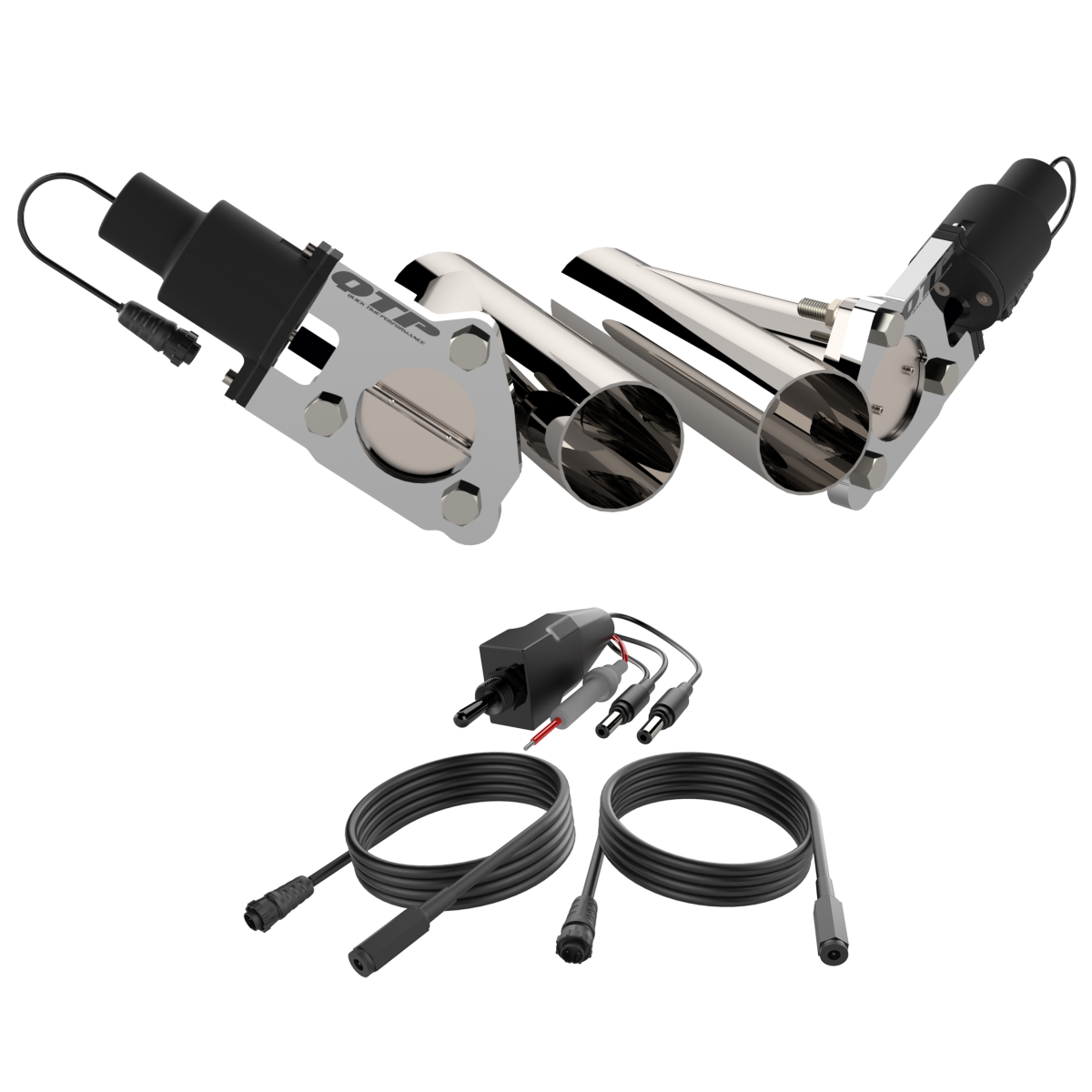 QTP Dual 2.50 Inch QTP Electric Exhaust Cutout Combo Kit - QTEC50CP