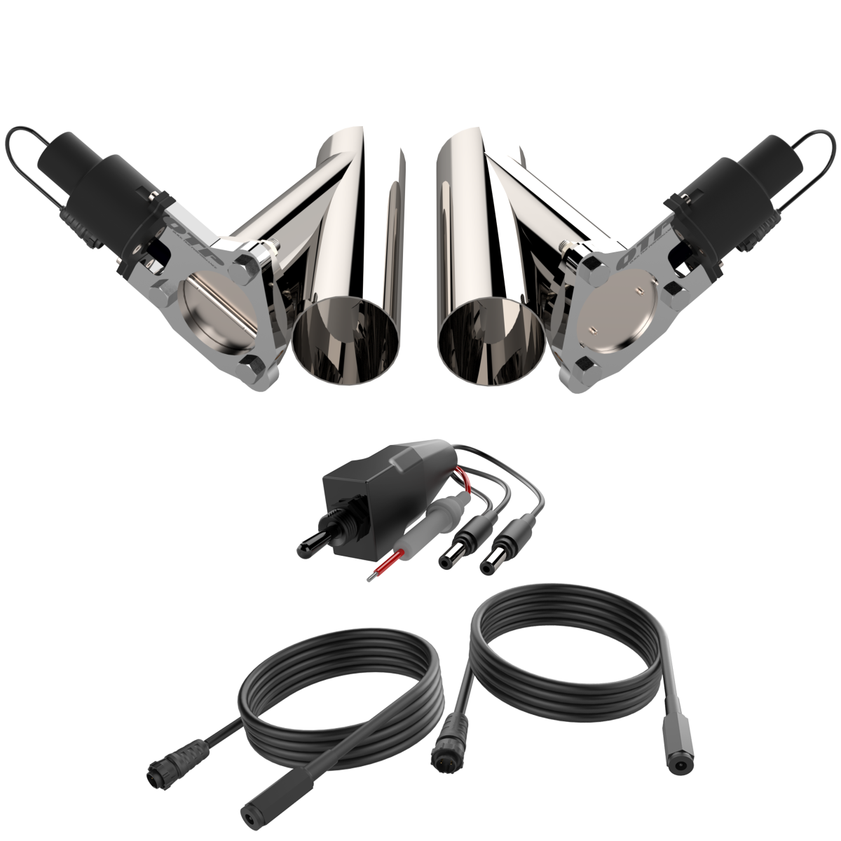 QTP Dual 3.00 Inch QTP Electric Exhaust Cutout Combo Kit - QTEC60CP