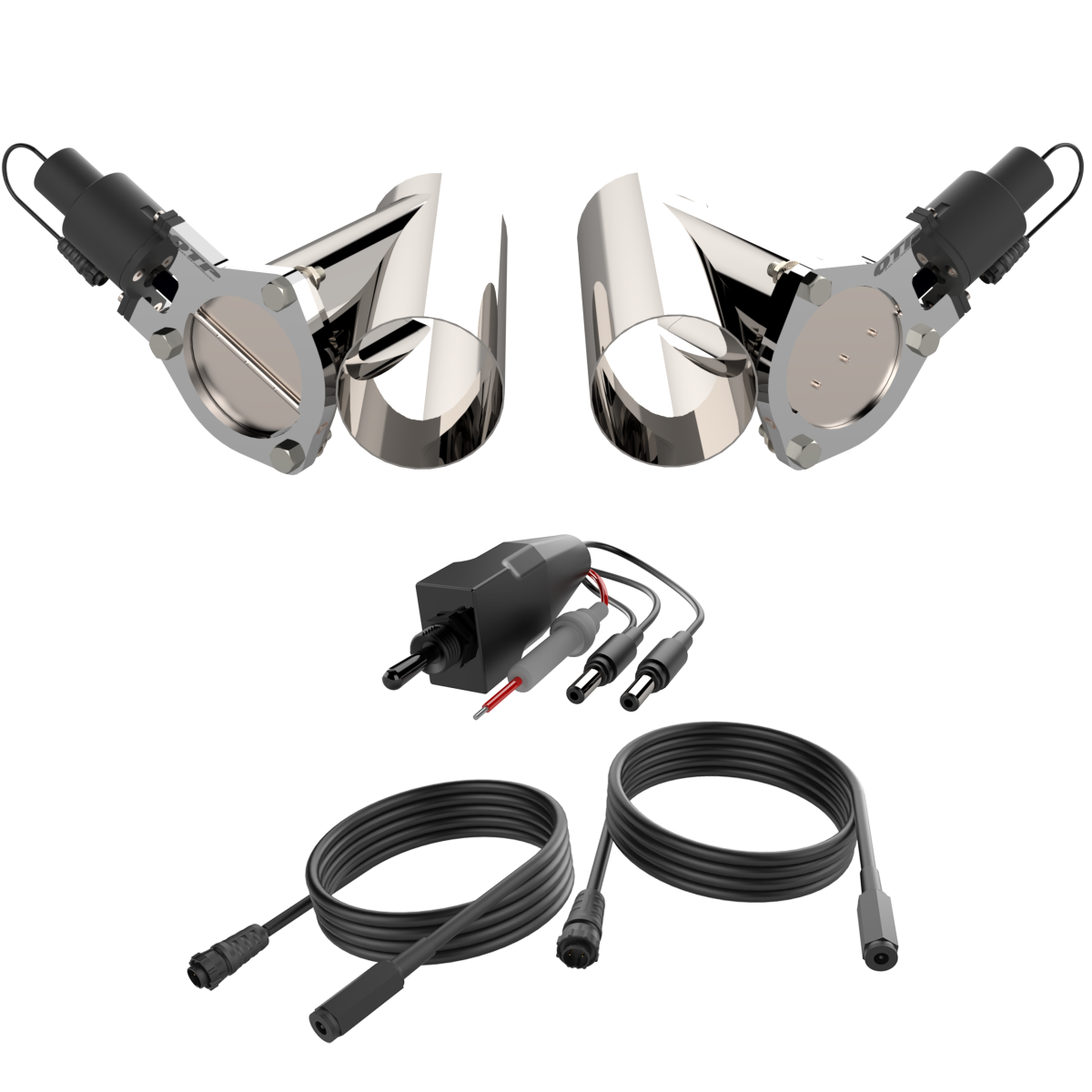QTP Dual 4.00 Inch QTP Electric Exhaust Cutout Combo Kit - QTEC80CP
