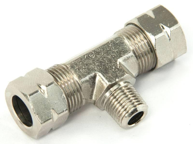 Nitrous Outlet 1/8" NPT x 3/8" Compression x 3/8" Compression Branch Tee - 00-01470-B