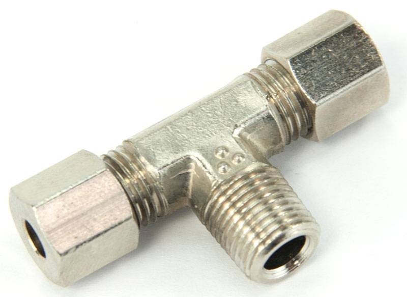 Nitrous Outlet 1/8" NPT x 3/16" Compression x 3/16" Compression Branch Tee - 00-01468-B