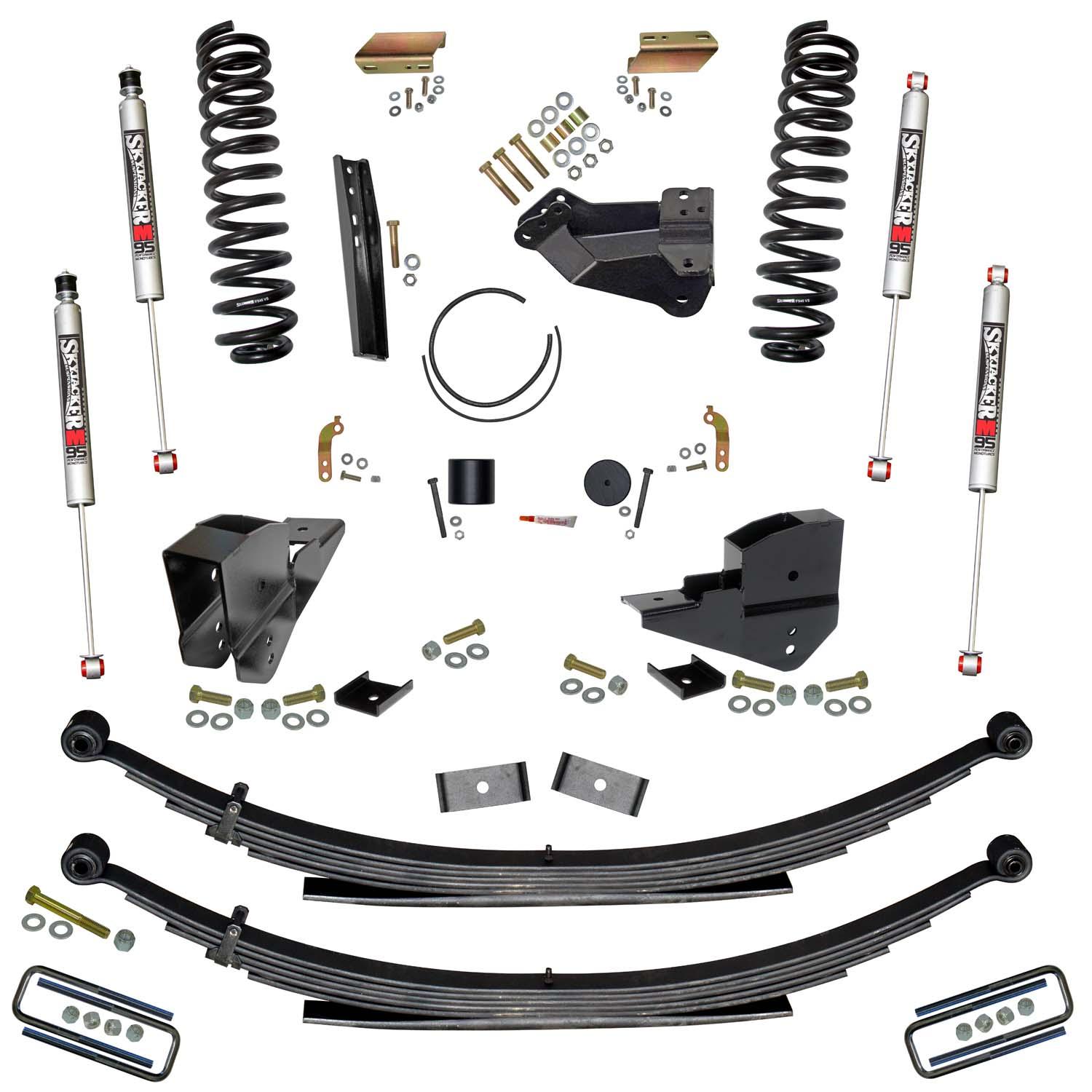Skyjacker 4 Inch Lift Kit with Front Coils, Rear Leaf Springs, and M95 Monotube Shocks (2023-2024 F-250 Super Duty, F-350 Super Duty) - F23451KS-M