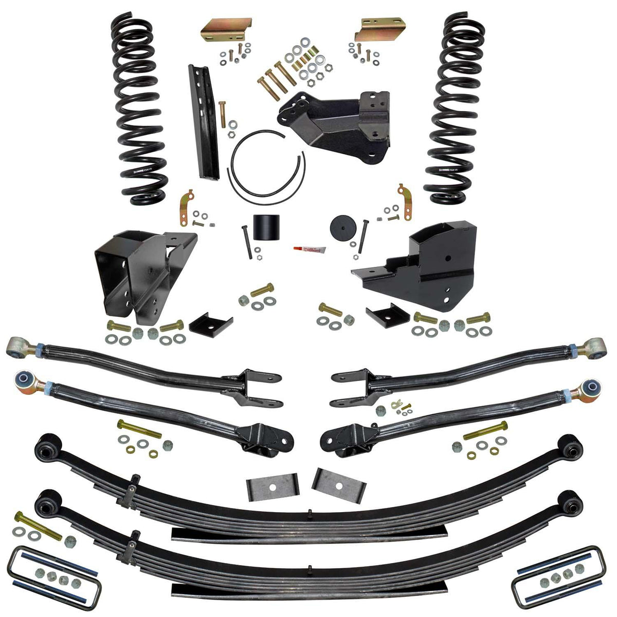 Skyjacker 4 Inch Lift Kit with Front Coils, Rear Leaf Springs, and 4-Link Conversion (2023-2024 F-250 Super Duty, F-350 Super Duty) - F234524KS