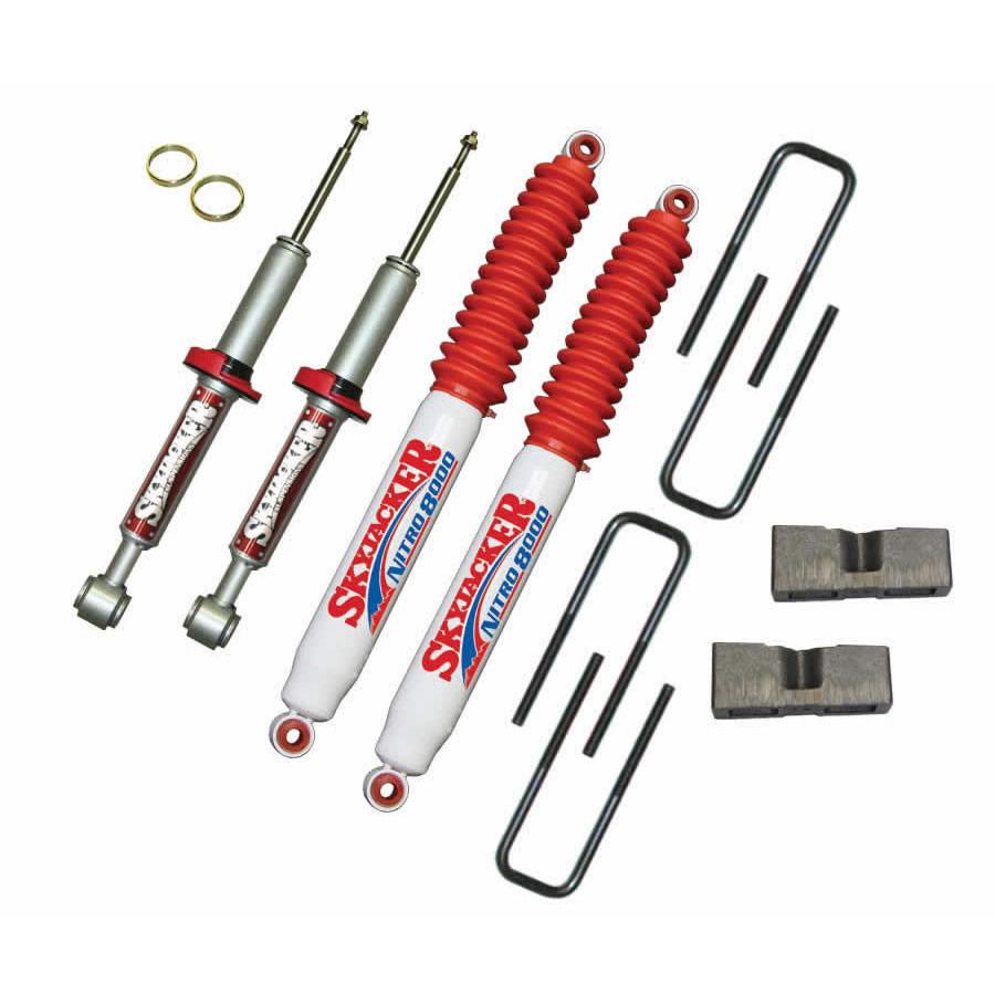 Skyjacker Suspension Lift Kit w/Shock Nitro Shocks 3 Inch Lift 04-08 Ford F-150 Incl. Front Struts Rear Blocks U Bolts - F430STBN