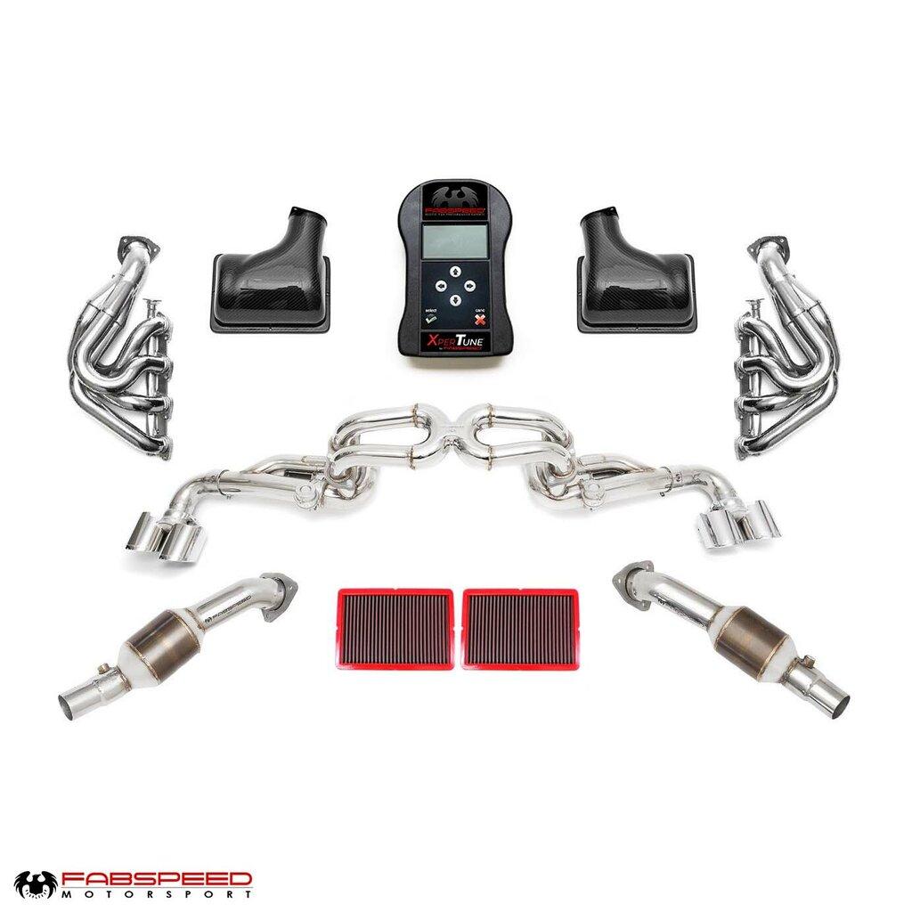 Fabspeed 2005-2009 Ferrari 430 Supersport RACE Performance Package with Quad Style Tips in Satin Black and ExperTune Performance Software - FS.FER.430.RPKGEB