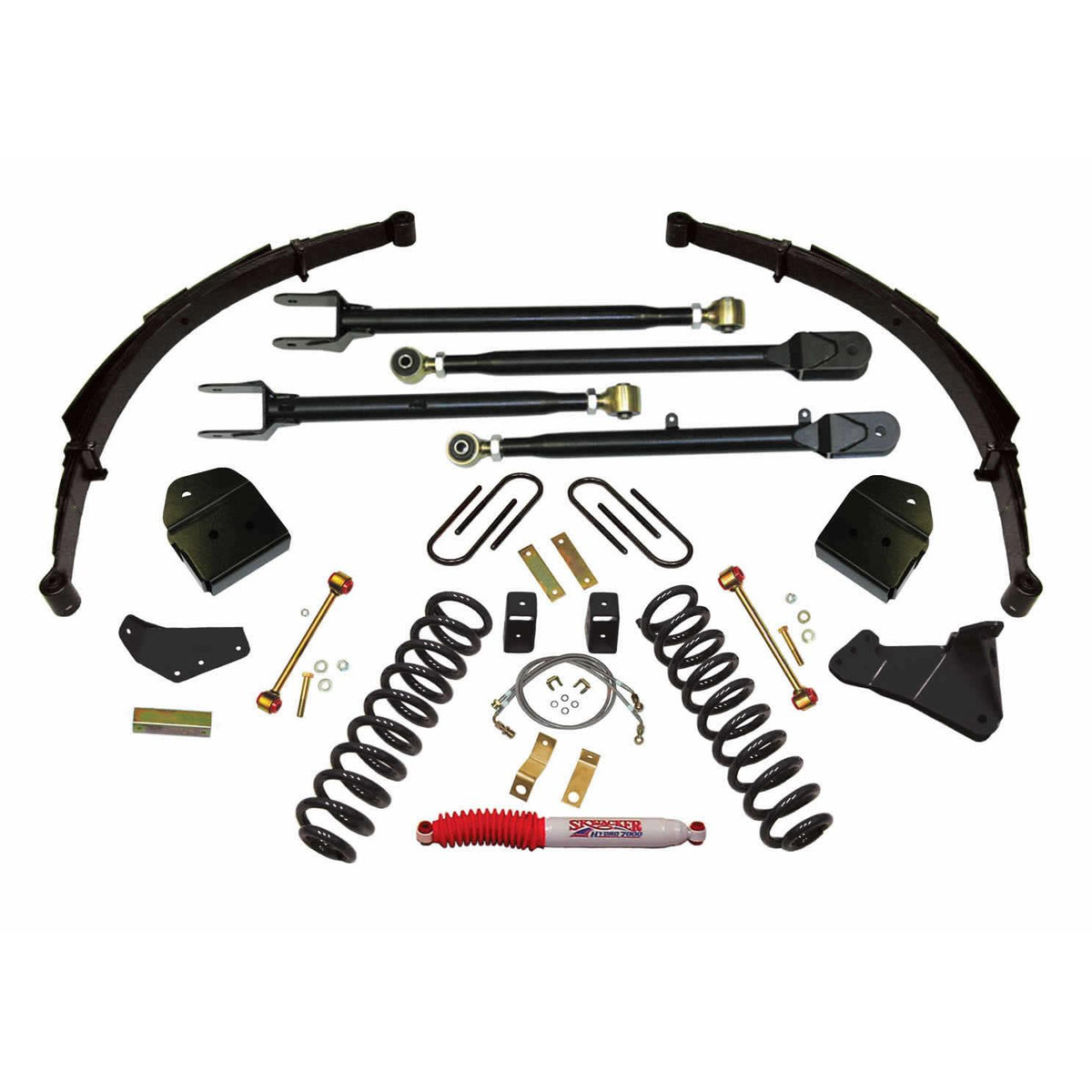 Skyjacker Lift Kit 4 Inch Lift System with Softride Coil Springs 4-Link Conversion 08-10 Ford F-250 Super Duty - F84024KS
