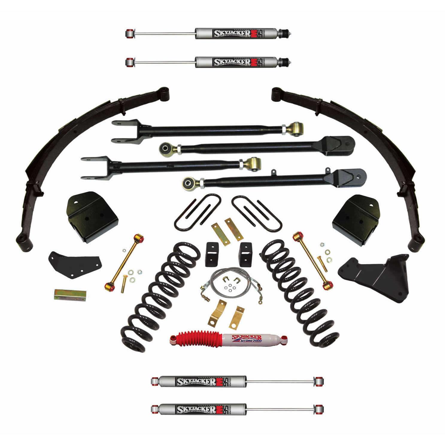 Skyjacker Suspension Lift Kit w/Shock M95 Performance Shocks 4 Inch Lift 4-Link Conversion 08-10 Ford F-350 Super Duty - F84024KSH-M