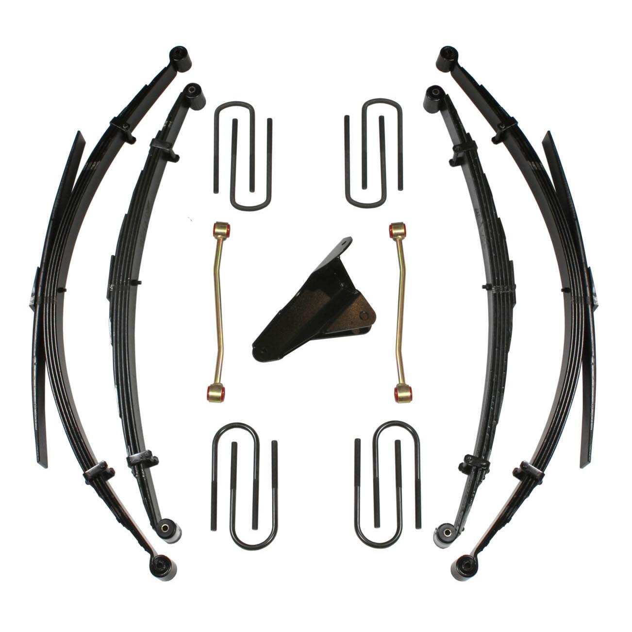 Skyjacker Lift Kit 4 Inch Lift 99 Ford F-250/F-350 Super Duty Diesel Includes Front/Rear Leaf Springs Track Bar Brackets Front/Rear U Bolt Kits Spring Bushing Kit Sway Bar Links - F945MKS