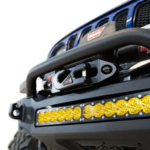 Addictive Desert Designs Jeep JL 2018 - Up Rock Fighter Front Bumper With Mounts For 5 Cube Lights or 20" Universal Light Bar In Hammer Black with Satin Black panels - F964900010103