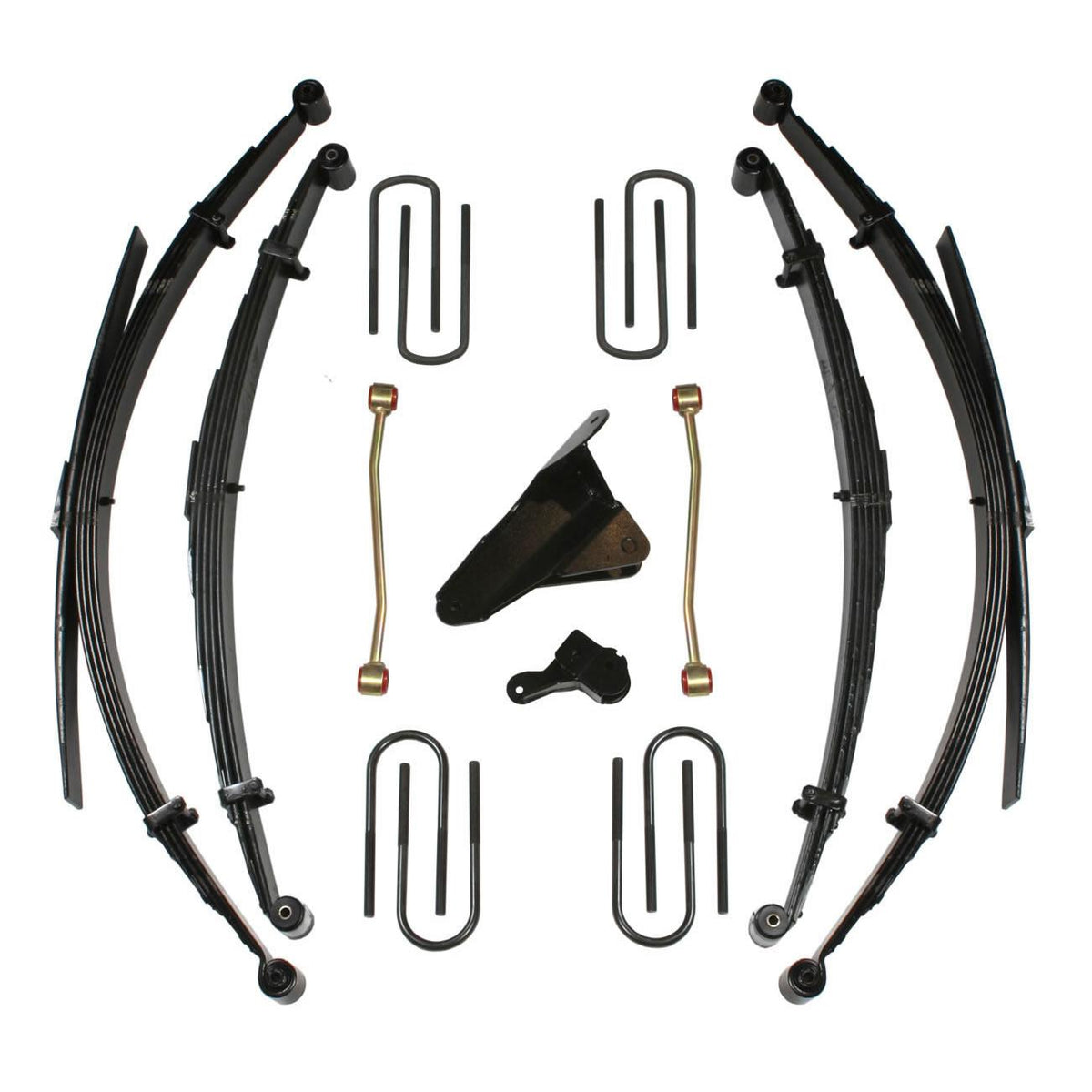 Skyjacker Lift Kit 6 Inch Lift 99 Ford F-250/F-350 Super Duty Includes Front/Rear Leaf Springs Track Bar Brackets Front/Rear U Bolt Kits Spring Bushing Kit Sway Bar Links - F9653MKS