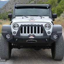 Rock Slide Engineering Jeep JK Full Front Bumper For 07-18 Wrangler JK With Winch Plate Bull Bar Black Powdercoated Rigid Series (2007-2018 Wrangler, Wrangler JK) - FB-F-100-JK