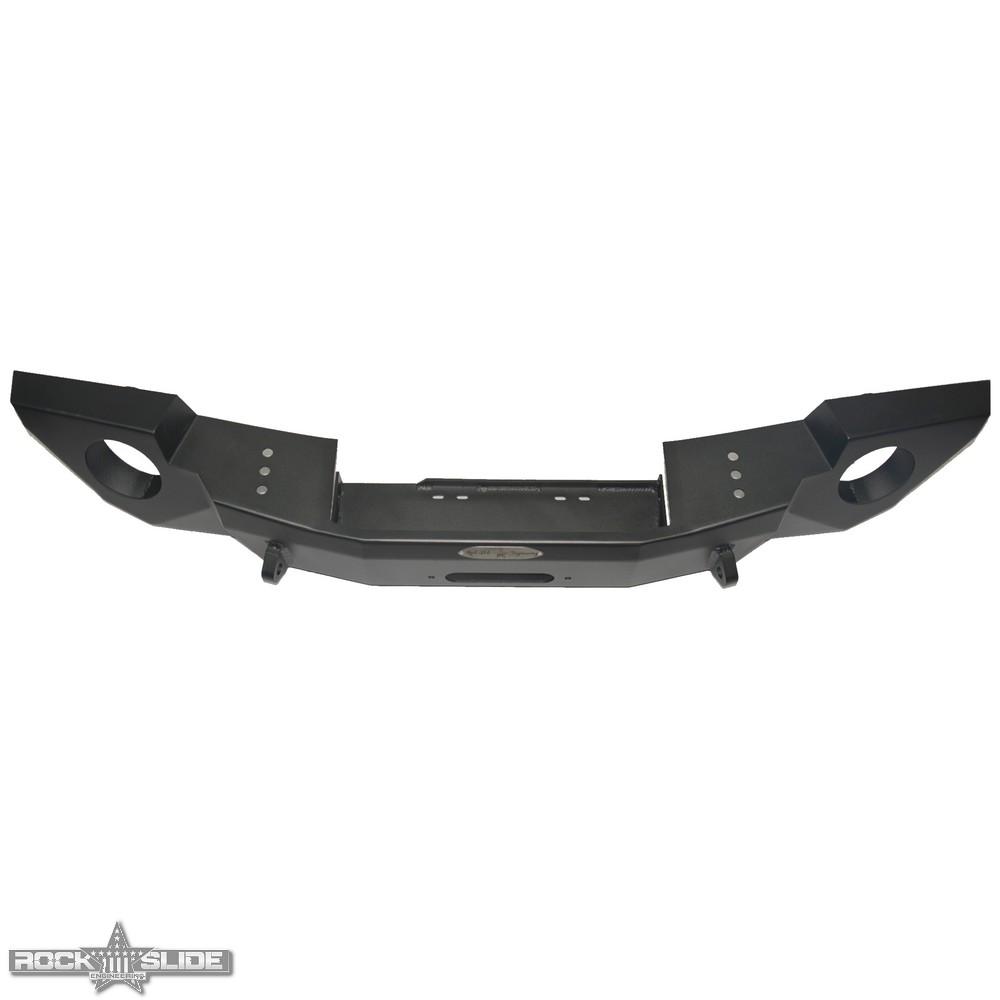 Rock Slide Engineering Jeep JK Full Front Bumper For 07-18 Wrangler JK With Winch Plate No Bull Bar Black Powdercoated Rigid Series (2007-2018 Wrangler, Wrangler JK) - FB-F-101-JK