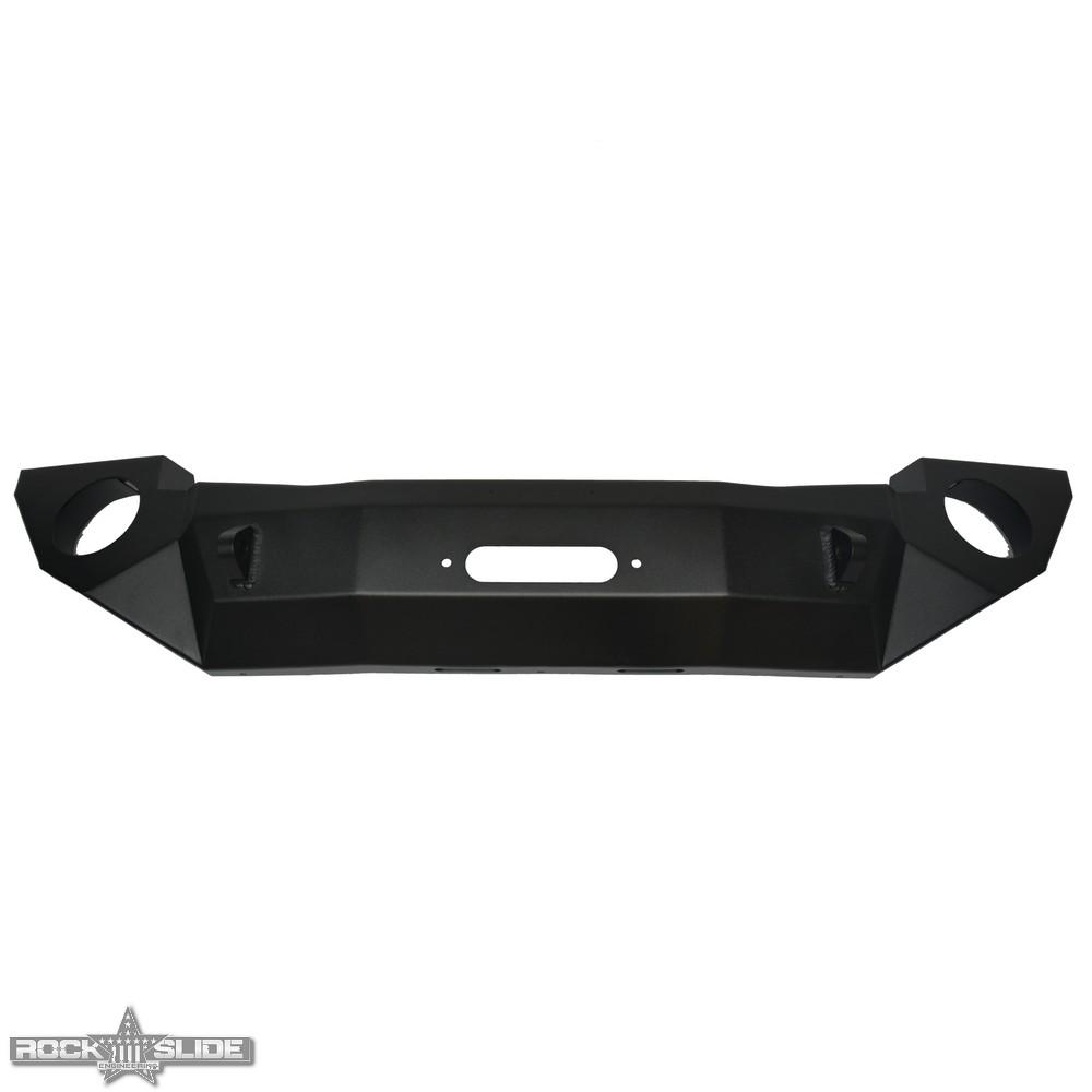 Rock Slide Engineering Jeep JK Full Front Bumper For 07-18 Wrangler JK With Winch Plate No Bull Bar Black Powdercoated Rigid Series (2007-2018 Wrangler, Wrangler JK) - FB-F-101-JK