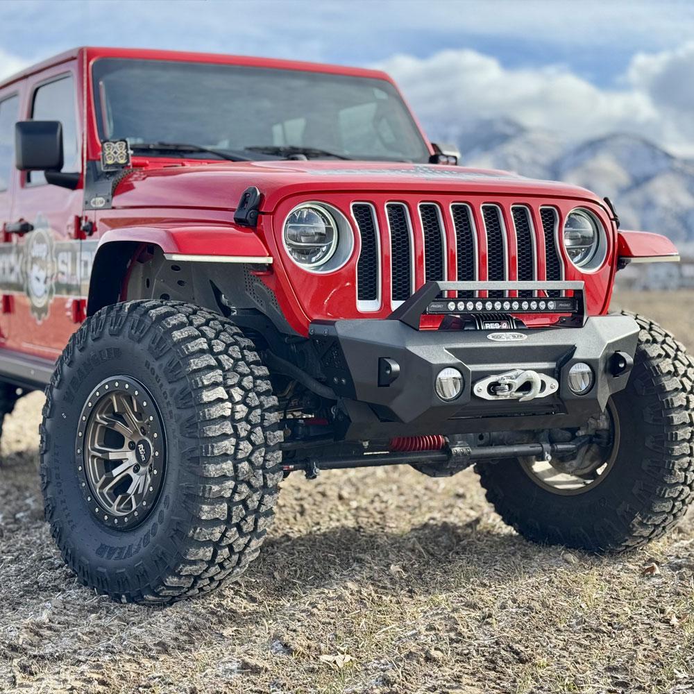 Rock Slide Engineering Shorty Front Bumper With Winch Plate For 18-25 Jeep Wrangler JL 2-4 Door 20-25 Gladiator (2018-2025 Wrangler, Gladiator) - FB-S-300-JL
