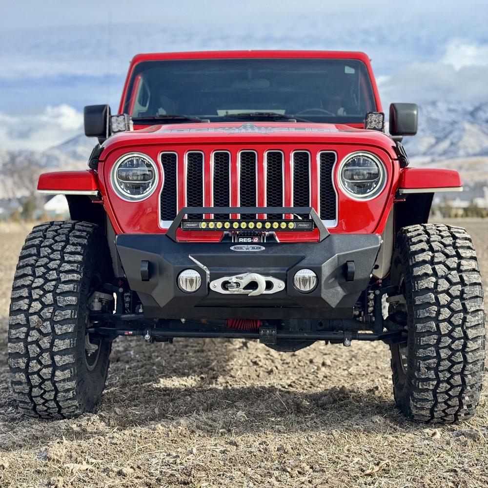 Rock Slide Engineering Shorty Front Bumper With Winch Plate For 18-25 Jeep Wrangler JL 2-4 Door 20-25 Gladiator (2018-2025 Wrangler, Gladiator) - FB-S-300-JL
