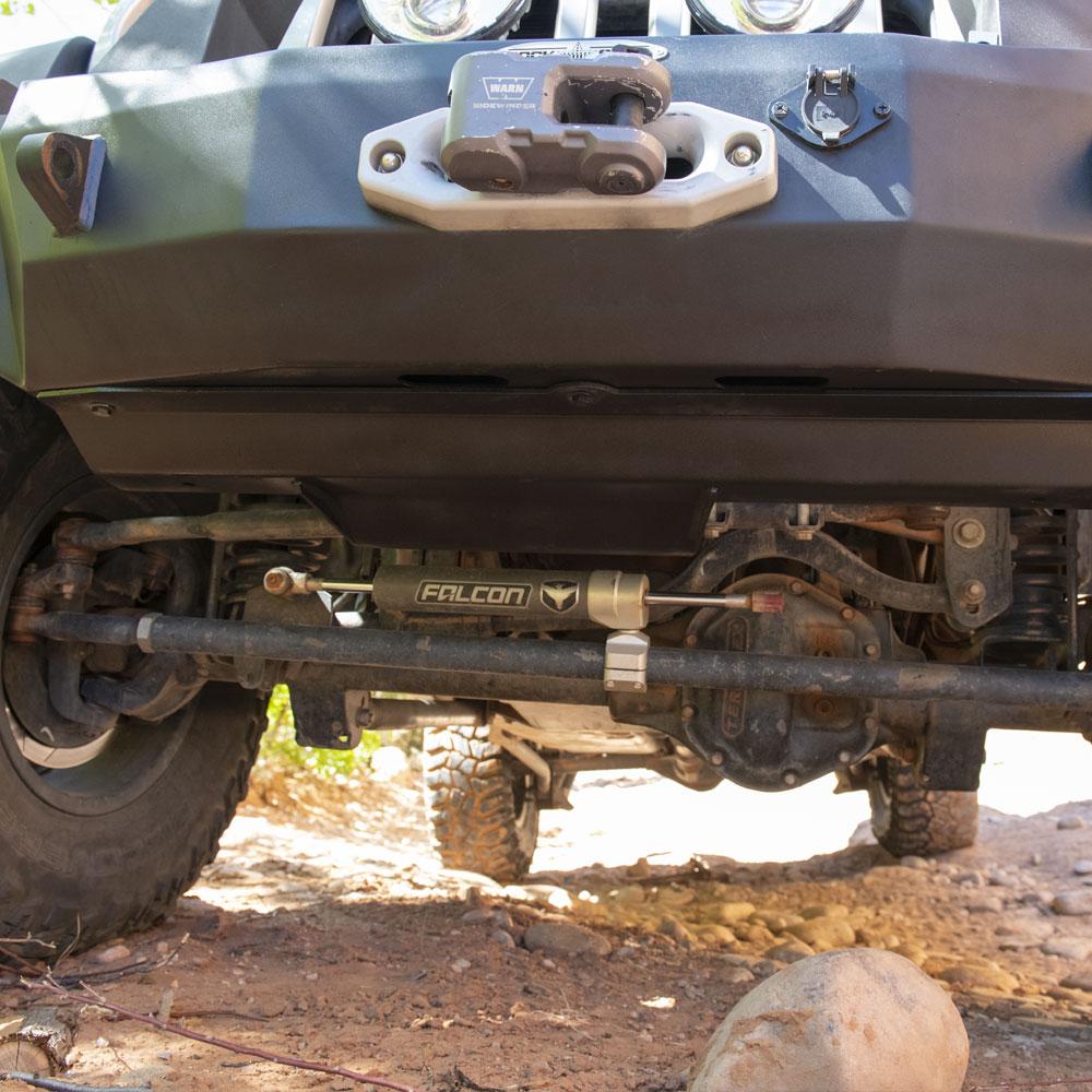 Rock Slide Engineering Jeep JK Front Bumper Skid Plate For 07-18 Wranger JK Rigid Series Steel Powdercoat Black (2007-2018 Wrangler, Wrangler JK) - FB-SP-100-JK
