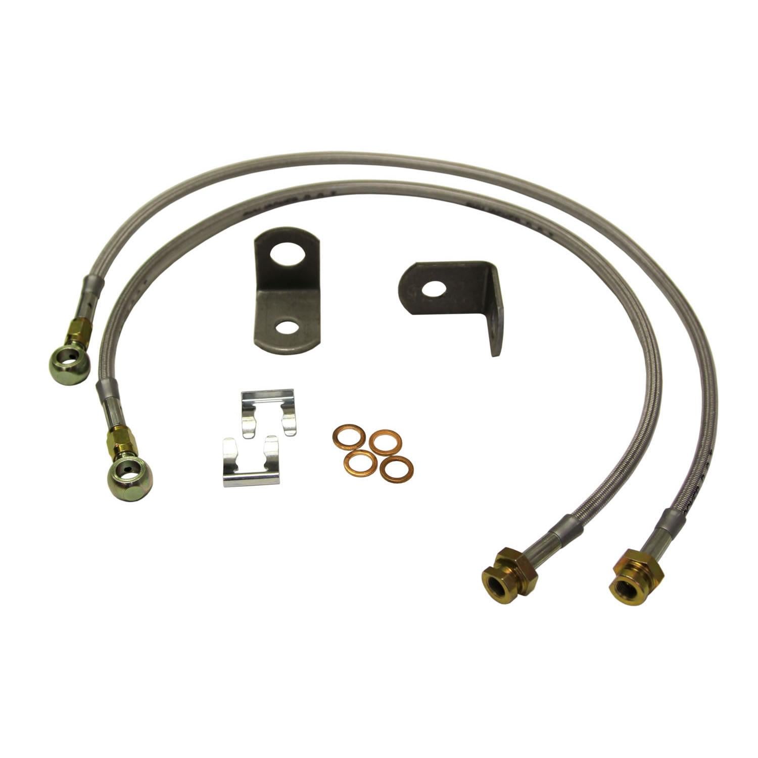Skyjacker Jeep Stainless Steel Brake Line 84-01 Cherokee 97-16 Wrangler Front Lift Height 3-8 Inch Pair - FBL44