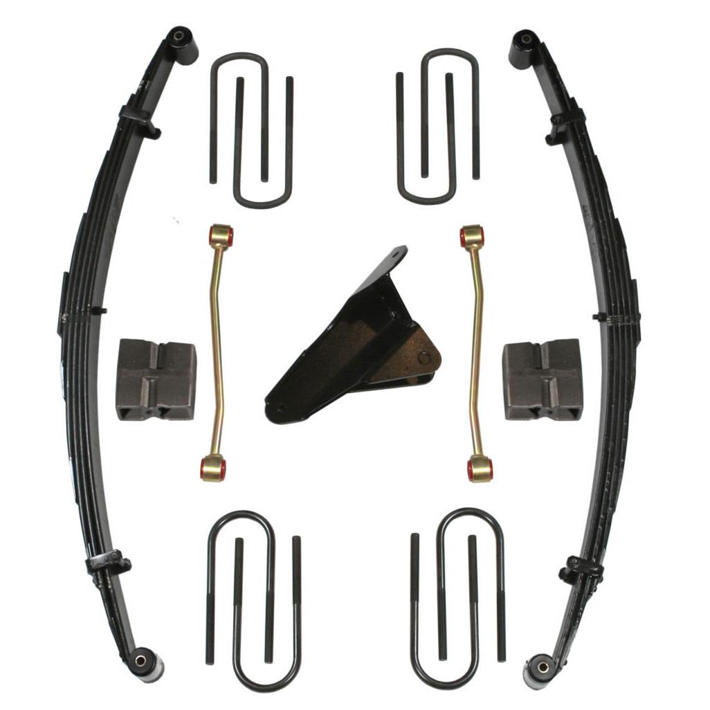 Skyjacker Lift Kit 4 Inch Lift 00-05 Ford Excursion Includes Front Springs Upper Track Bar Bracket Sway Bar Links Rear Blocks U Bolts - FE40MK