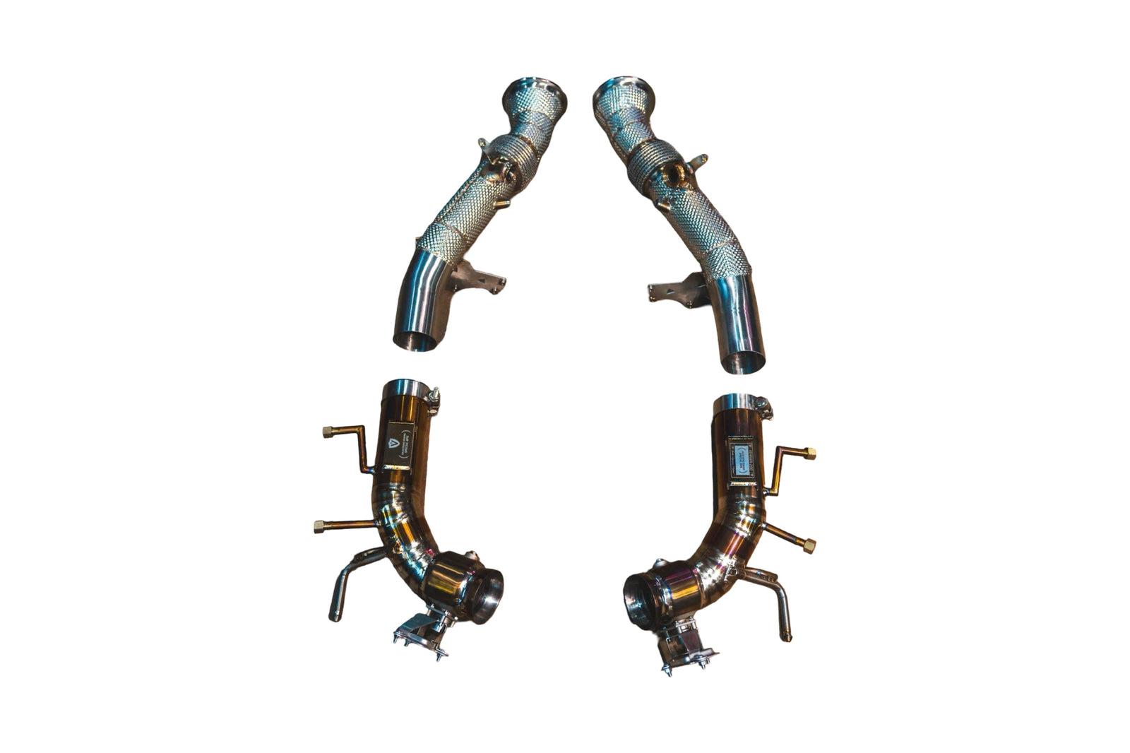Valvetronic Designs 2022-2025 Ferrari 296 GTB,GTS 3.0L Full Exhaust System, Grade 5 Titanium Bespoke Valvetronic OEM Style Tips - FER.296.VSES.FF.TI
