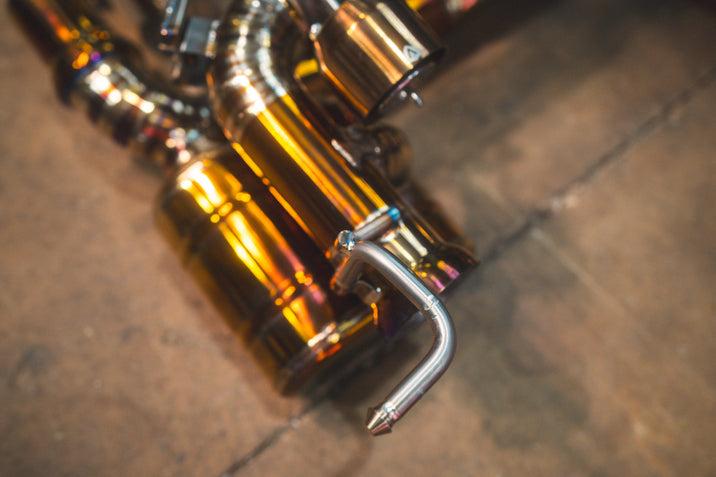 Valvetronic Designs 2013-2015 Ferrari 458 Speciale 4.5L Catback with Free Flow Pipes, Grade 5 Titanium Bespoke OEM Style Valvetronic Tips - FER.458S.VSES.FF.TI