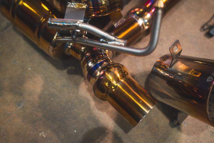 Valvetronic Designs 2013-2015 Ferrari 458 Speciale 4.5L Catback with Free Flow Pipes, Grade 5 Titanium Bespoke OEM Style Valvetronic Tips - FER.458S.VSES.FF.TI