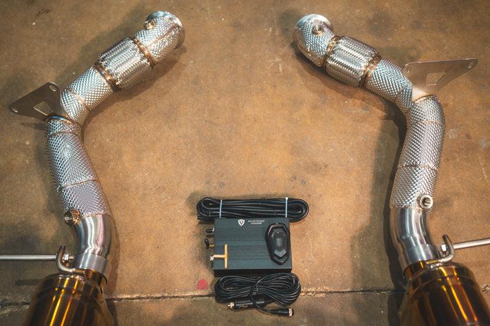 Valvetronic Designs 15-19 Ferrari 488 GTB,Spider 3.9L Full Exhaust System, Grade 5 Titanium Bespoke OEM Style Valvetronic Tips - FER.488.VSES.FF.TI