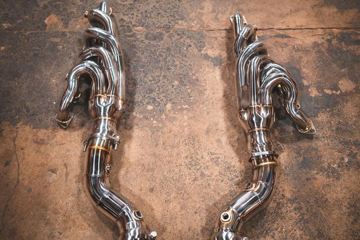 Valvetronic Designs 2006-2012 Ferrari 599 GTB Fiorano, 6.0L Full Exhaust System With Free Flow Headers, Grade 5 Titanium Titanium Bespoke OEM Style Valvetronic Tips - FER.599.VSES.FFH.TI