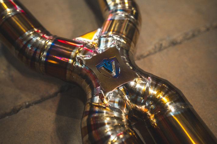 Valvetronic Designs 2008-2014 Ferrari California T, 3.9L Full Exhaust System, Grade 5 Titanium Titanium Bespoke OEM Style Valvetronic Tips - FER.CALI.43.VSES.FF.TI