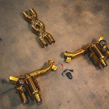 Valvetronic Designs 2016-2020 Ferrari GTC 4 Lusso 6.3L Full Exhaust System, T304 Stainless Steel Finished in Anodized Gold Bespoke OEM Style Tips - FER.GTC4.VSES.FF.AG