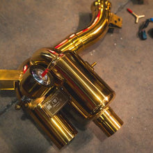 Valvetronic Designs 2016-2020 Ferrari GTC 4 Lusso 6.3L Full Exhaust System, T304 Stainless Steel Finished in Anodized Gold Bespoke OEM Style Tips - FER.GTC4.VSES.FF.AG