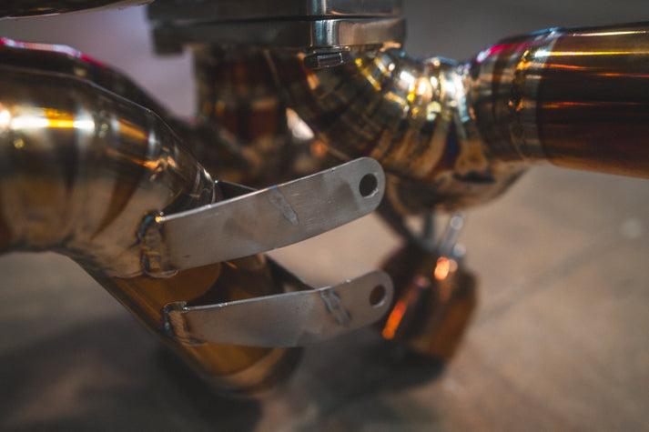 Valvetronic Designs 2008-2009 Ferrari 430 Scuderia 4.3L Full Exhaust System With Free Flow Headers, Grade 5 Titanium Titanium Bespoke OEM Style Valvetronic - FER.SCUD.VSES.FFH.TI