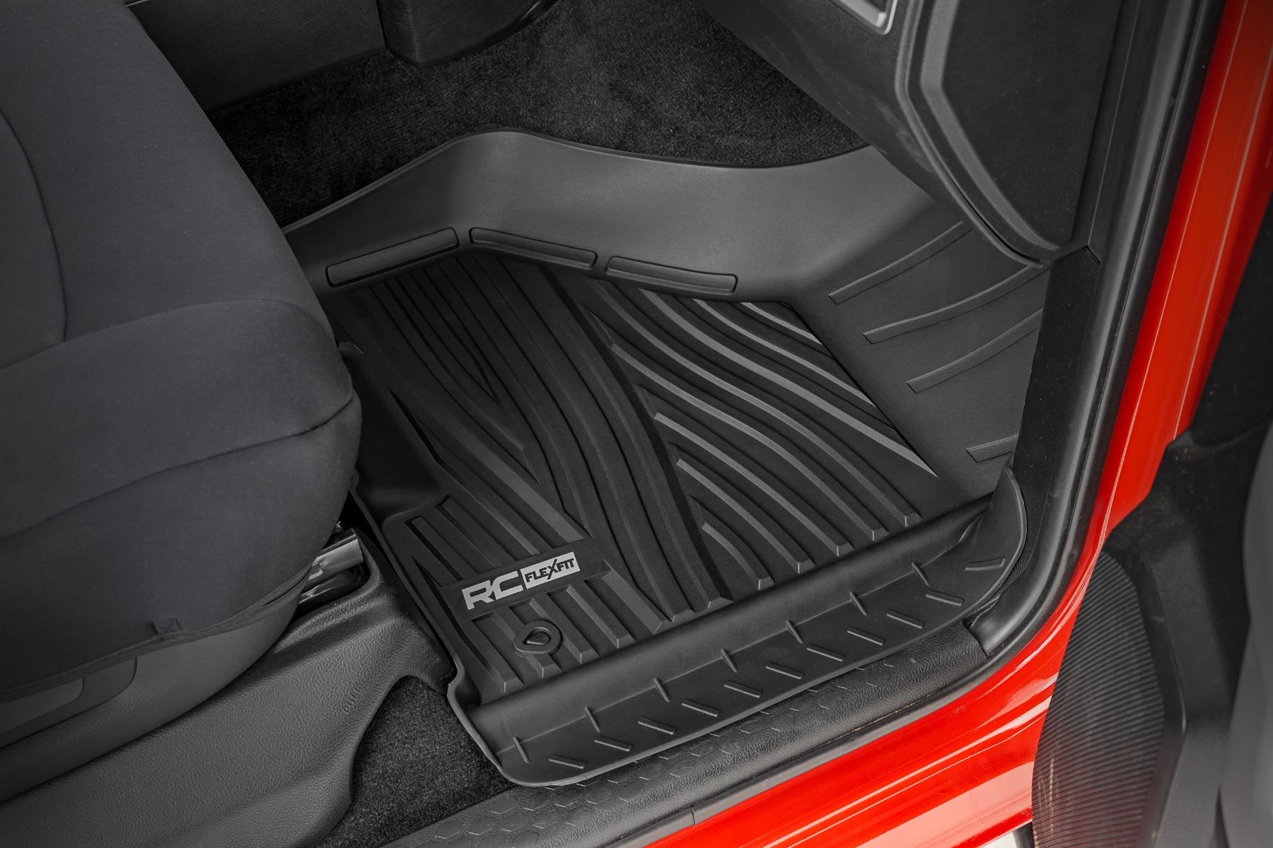 Rough Country Flex-Fit Floor Mats FR & RR Crew Cab Ram 1500 2WD/4WD (2012-2018 & Classic) (2012-2024 1500, 1500 Classic) - FF-31213