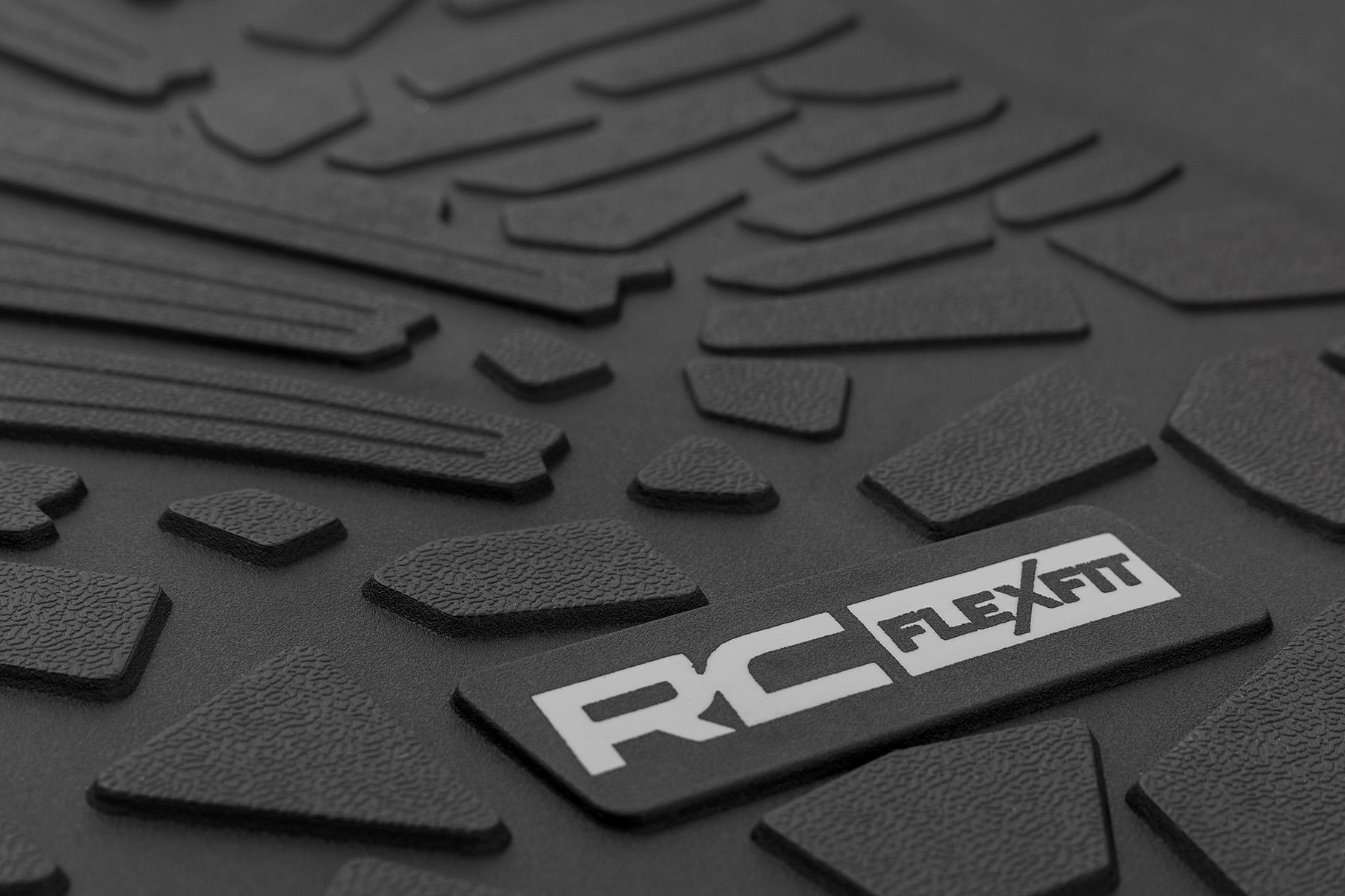 Rough Country Flex Fit Floor Mats FR & RR 4 Door Jeep Wrangler Unlimited 4WD (18-26) (2019-2026 Wrangler) - FF-60112