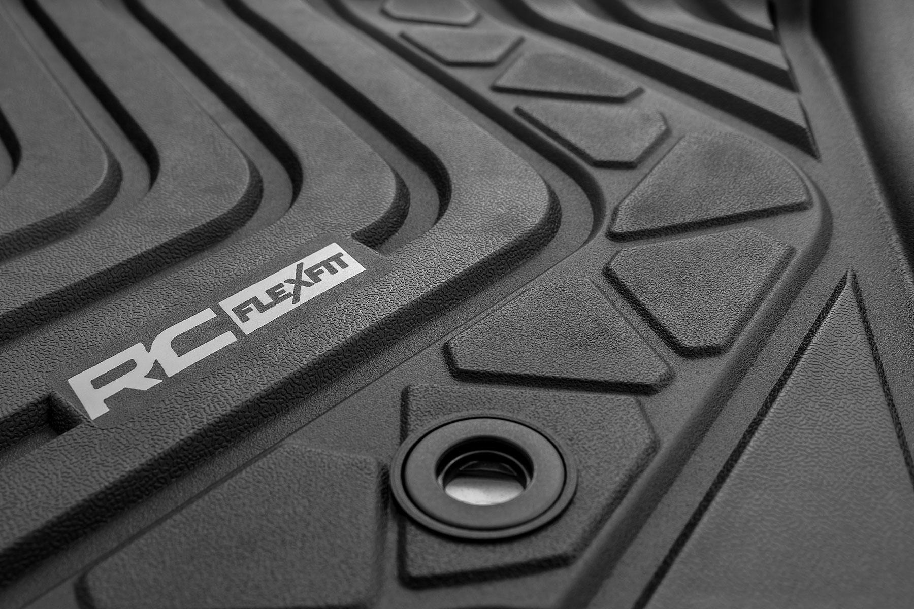Rough Country Flex-Fit Floor Mats Front Toyota Tacoma 2WD/4WD (2016-2023) (2016-2023 Tacoma) - FF-7121