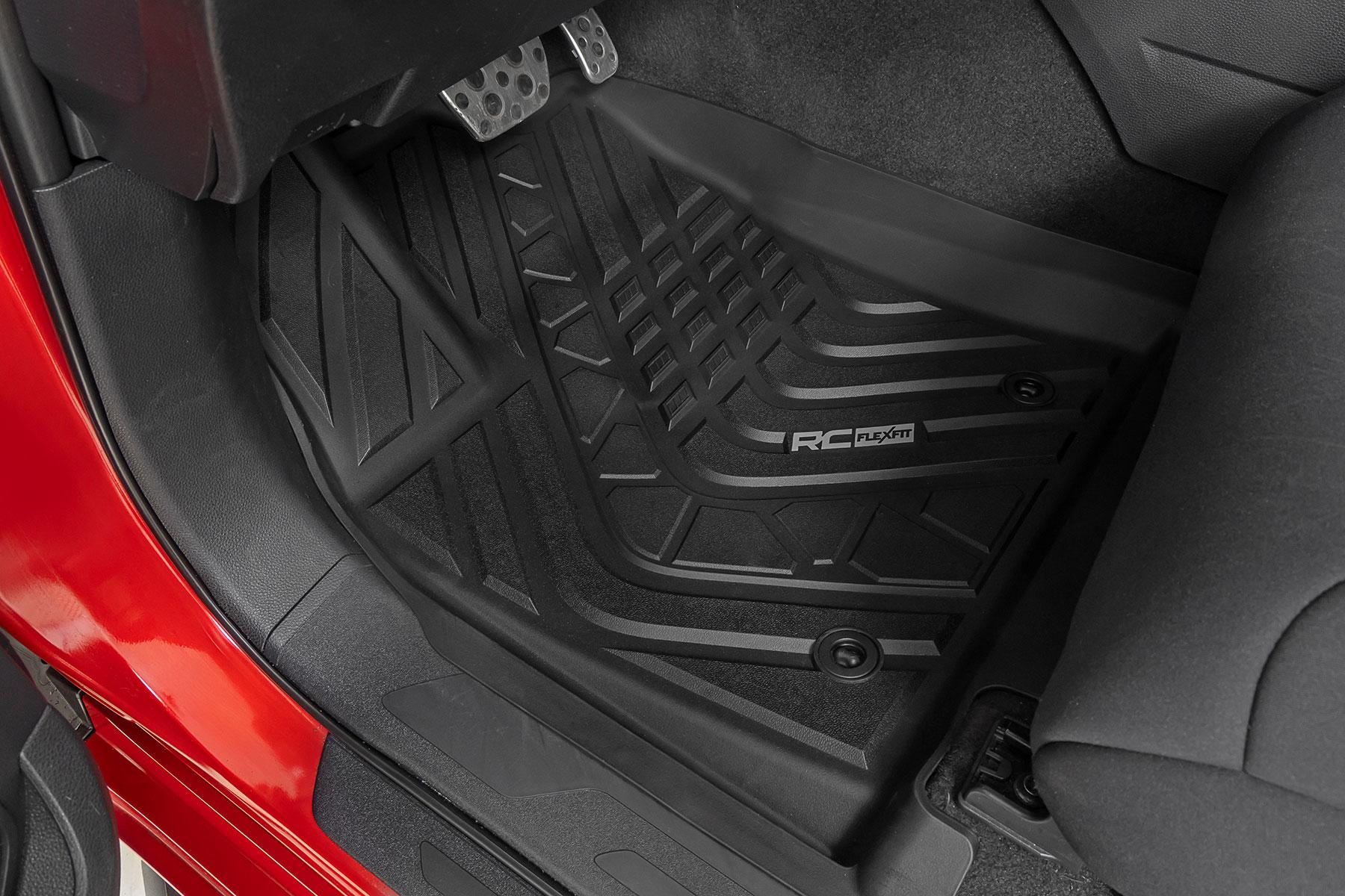 Rough Country Flex-Fit Floor Mats FR CrewMax Toyota Tundra 2WD/4WD (2022-2026) (2022-2026 Tundra) - FF-7170