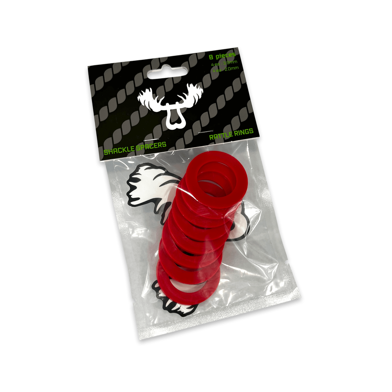 Moose Knuckle Offroad Rattle Rings 7/8 Shackle fits 1.0 Inch Pin Diameter Flame Red - FN000021-309