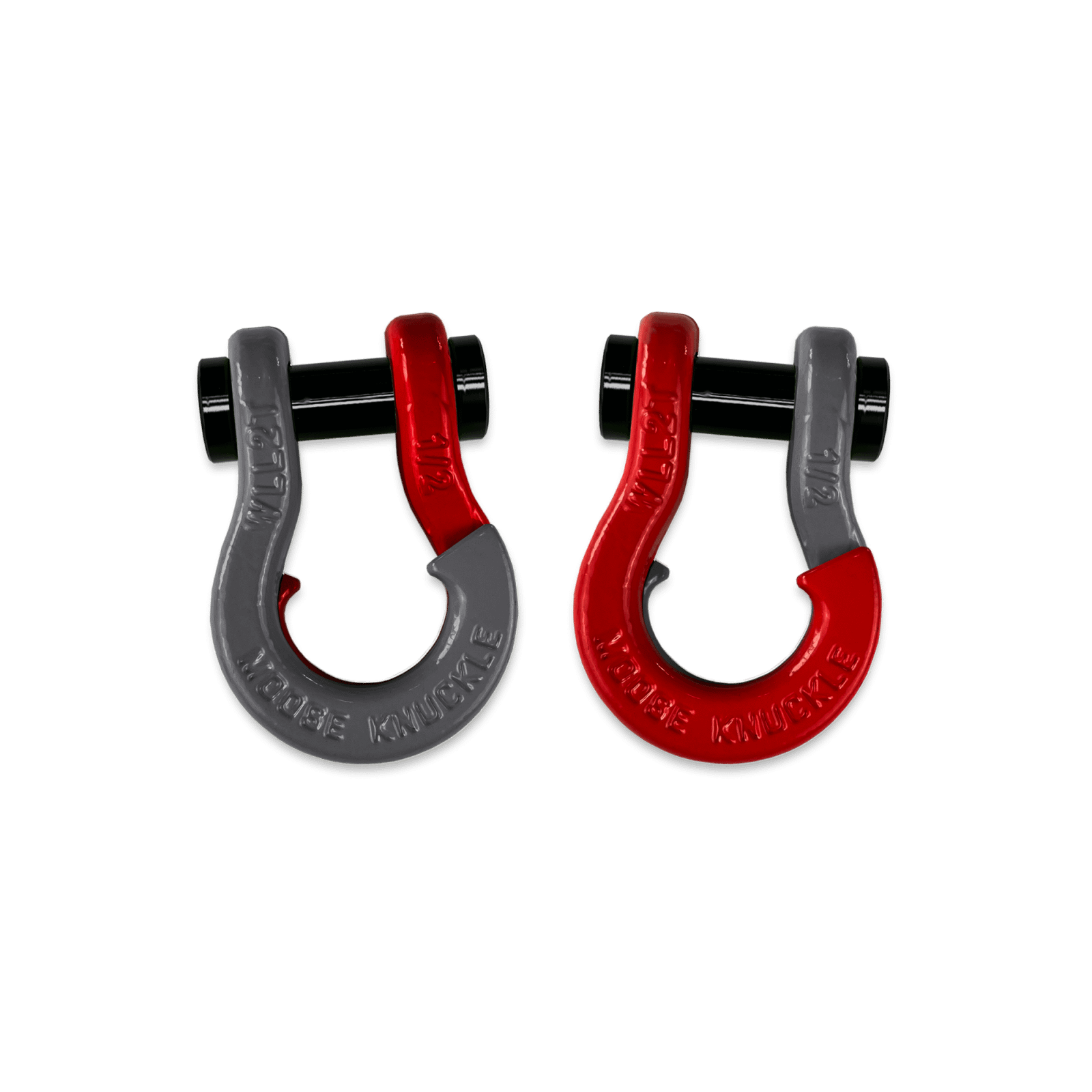 Moose Knuckle Offroad Jowl SxS Recovery Split Shackle 1/2 Gun Gray and Flame Red Combo - FN000026-037