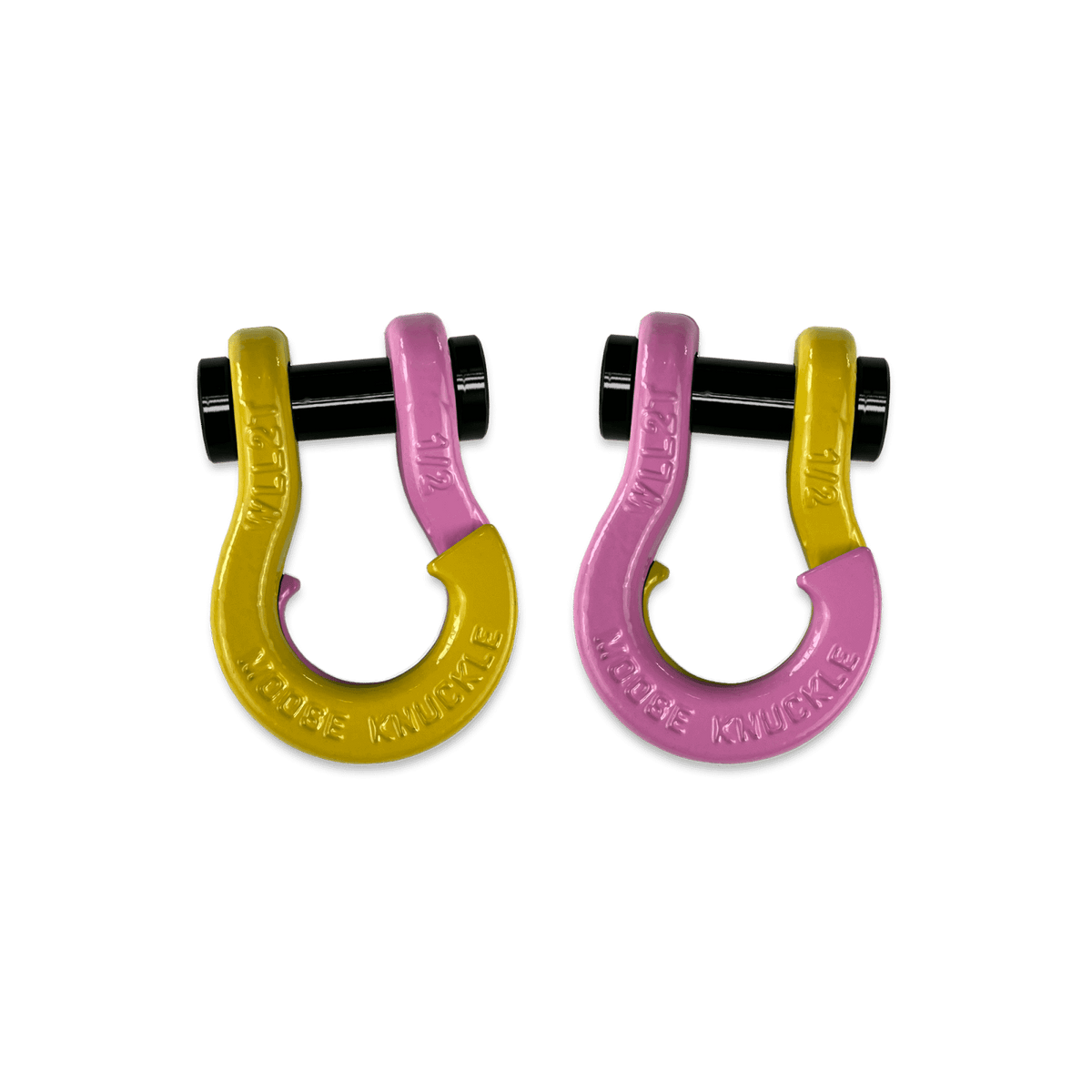 Moose Knuckle Offroad Jowl SxS Recovery Split Shackle 1/2 Detonator Yellow and Pretty Pink Combo - FN000026-108