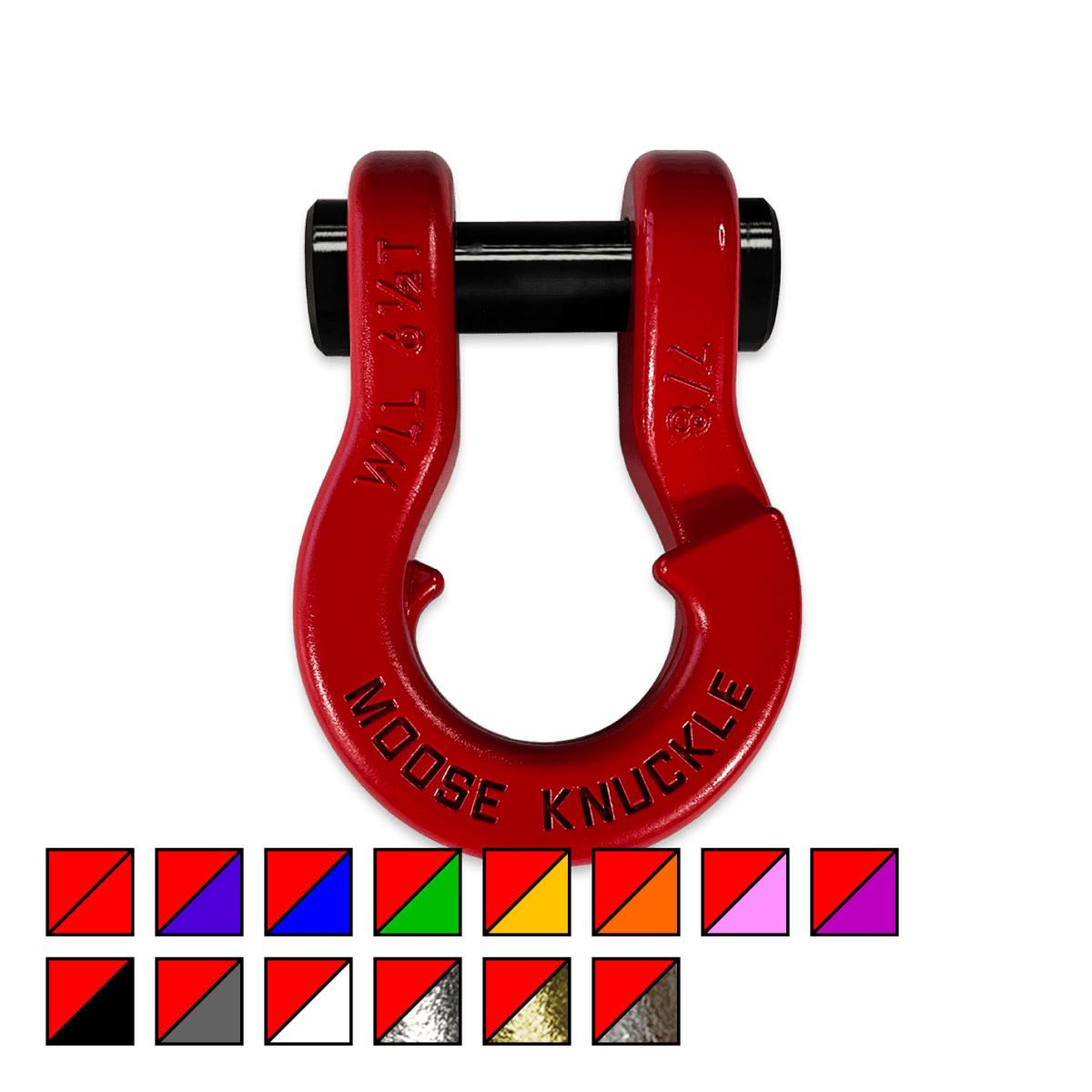 Moose Knuckle Offroad Jowl Recovery Split Shackle 7/8 Flame Red - FN000047-009
