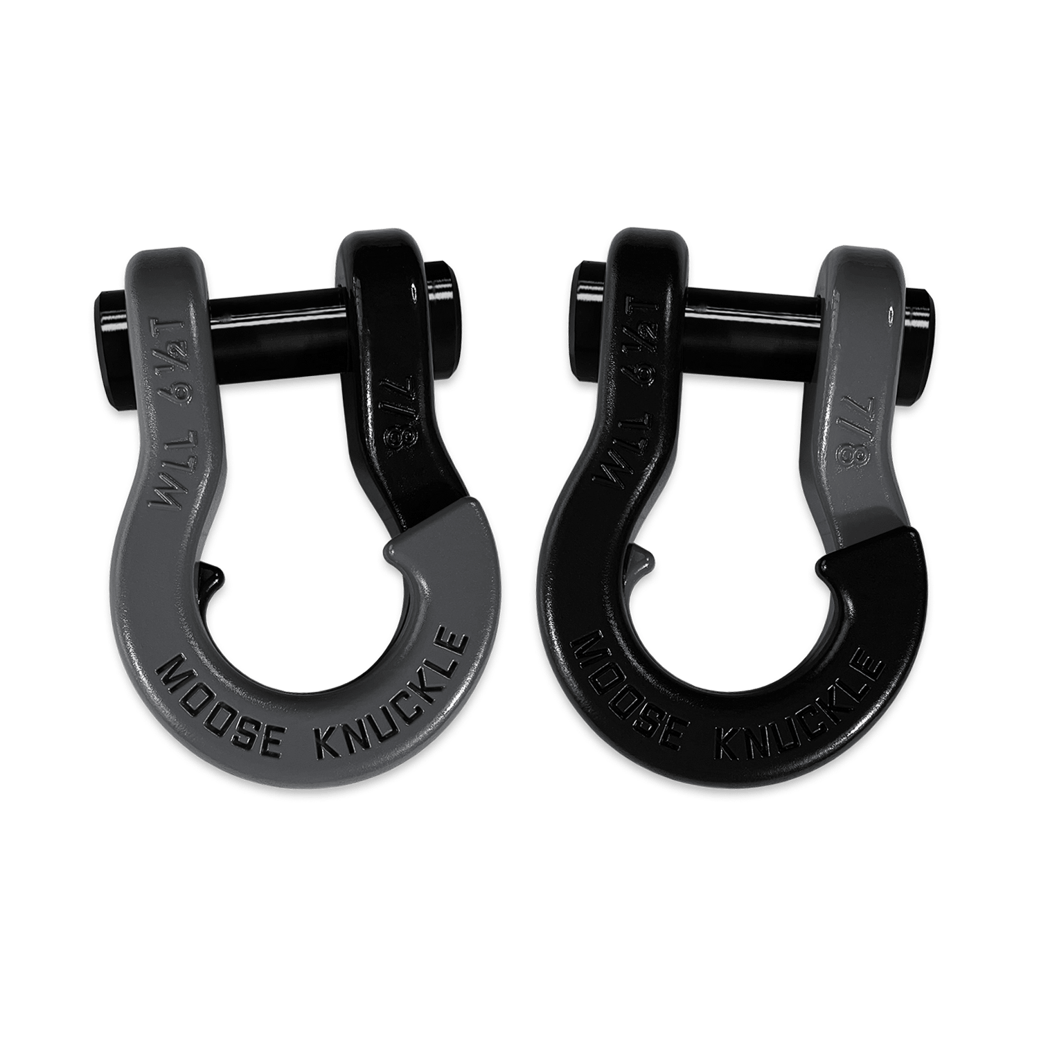 Moose Knuckle Offroad Jowl Recovery Split Shackle 7/8 Gun Gray and Black Hole Combo - FN000047-030