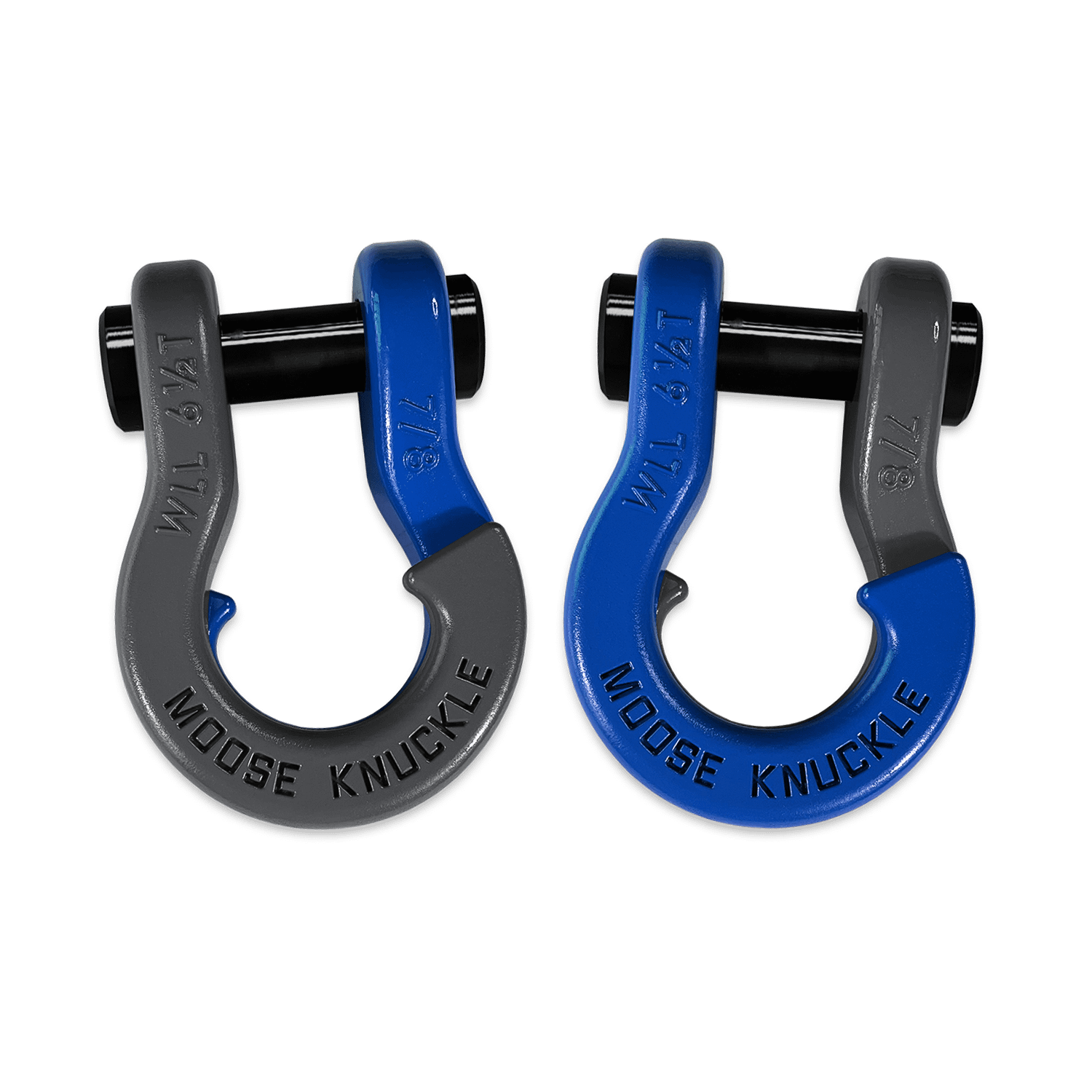 Moose Knuckle Offroad Jowl Recovery Split Shackle 7/8 Gun Gray and Blue Balls Combo - FN000047-033