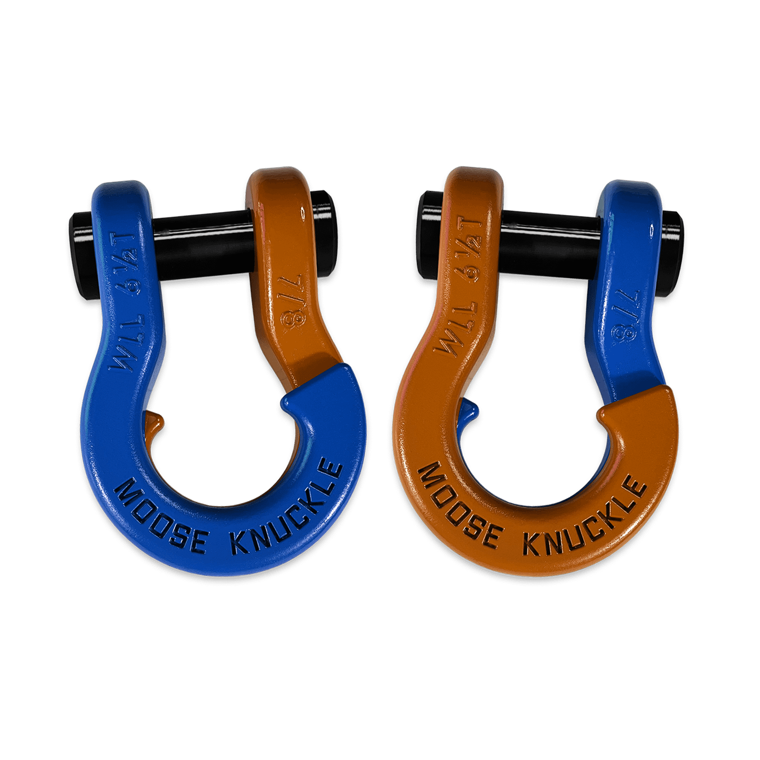 Moose Knuckle Offroad Jowl Recovery Split Shackle 7/8 Blue Balls and Obscene Orange Combo - FN000047-078