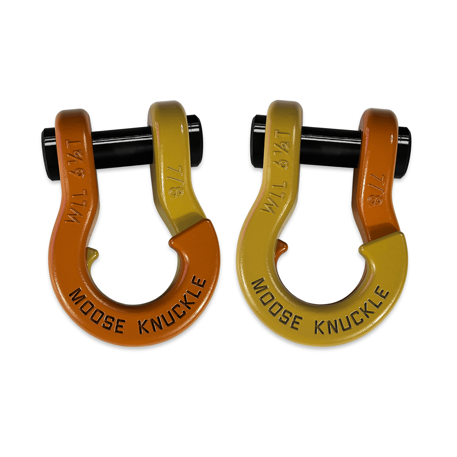 Moose Knuckle Offroad Jowl Recovery Split Shackle 7/8 Obscene Orange and Detonator Yellow Combo - FN000047-120