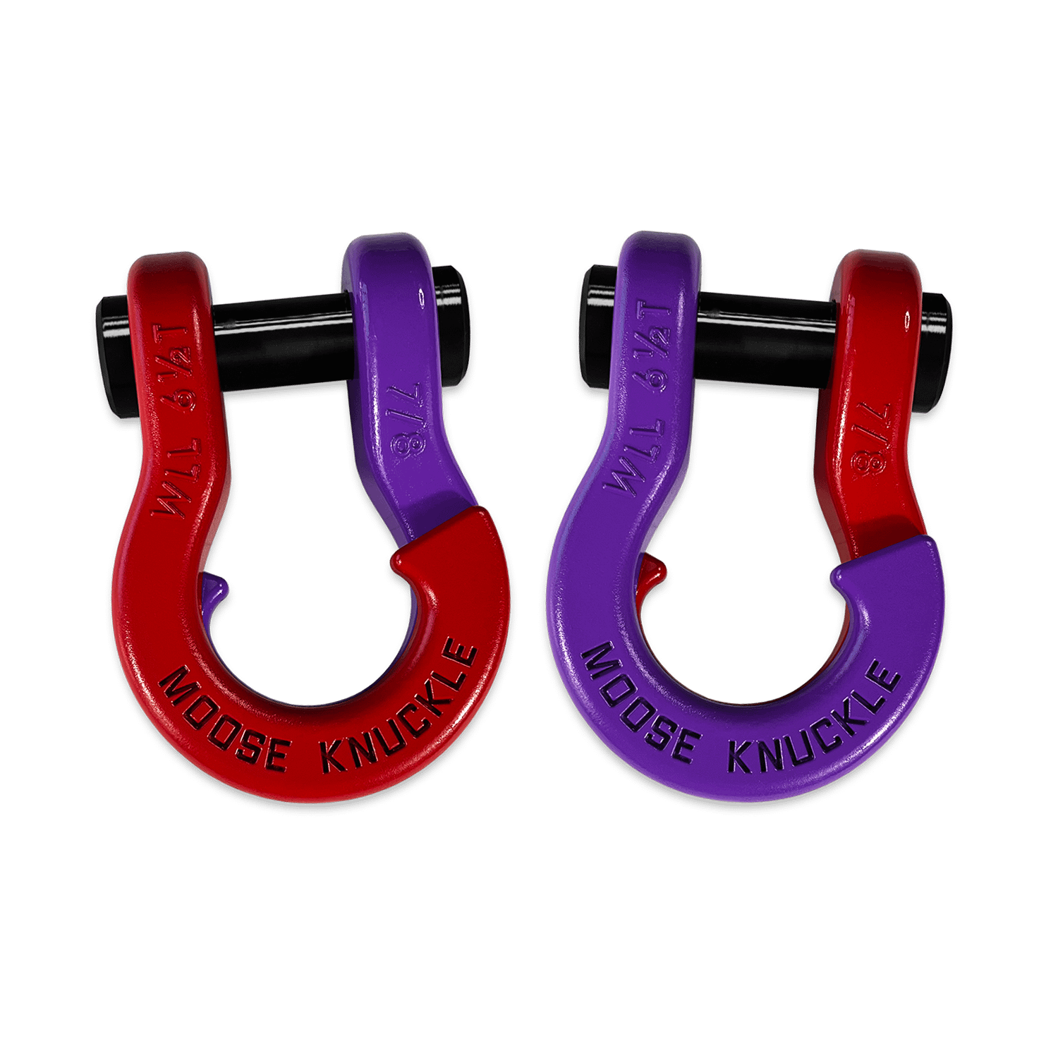 Moose Knuckle Offroad Jowl Recovery Split Shackle 7/8 Flame Red and Grape Escape Combo - FN000047-131