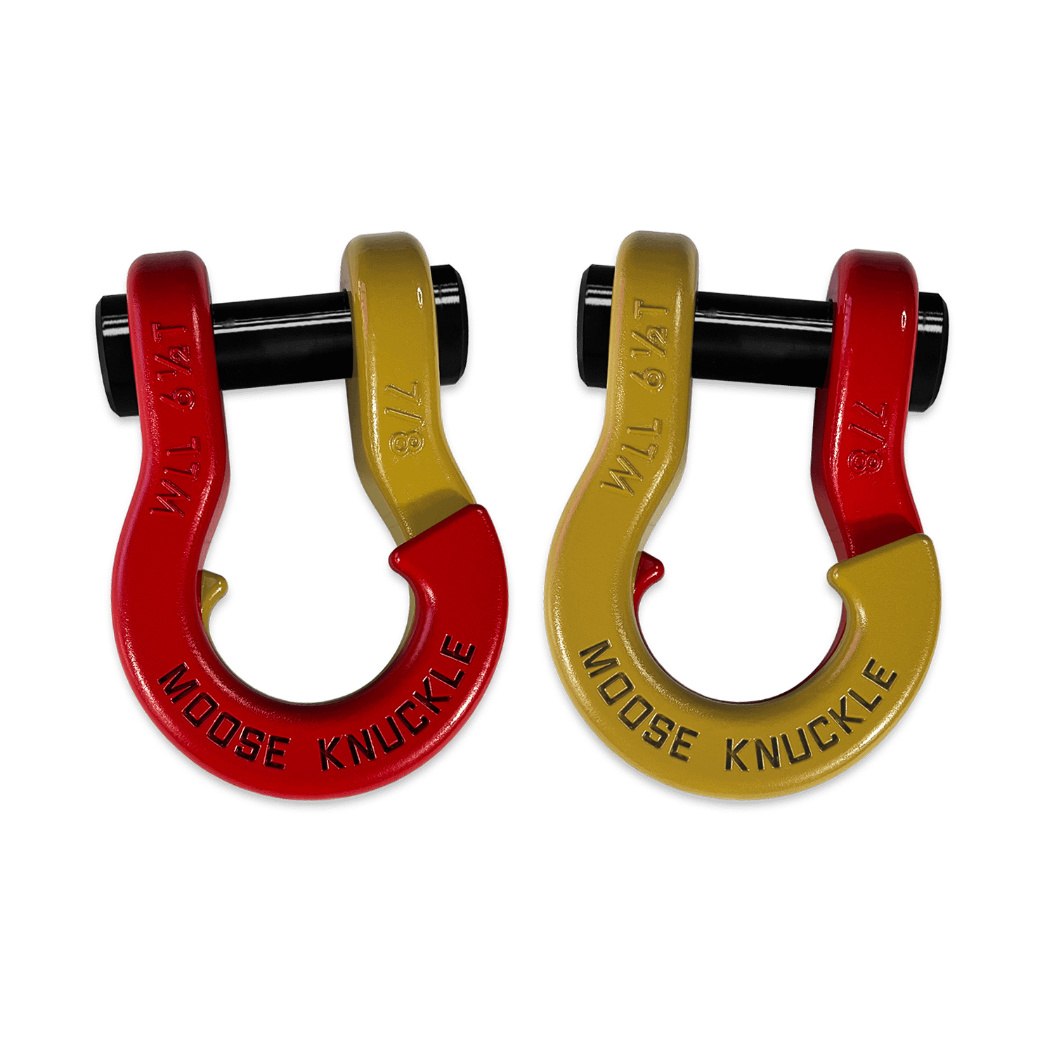 Moose Knuckle Offroad Jowl Recovery Split Shackle 7/8 Flame Red and Detonator Yellow Combo - FN000047-134