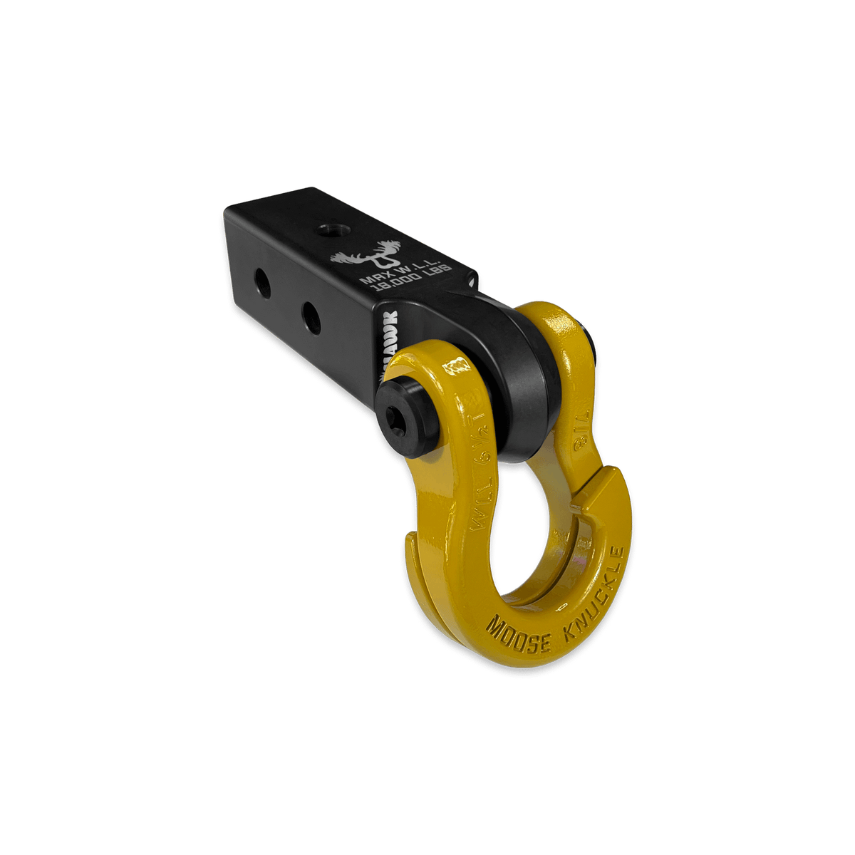 Moose Knuckle Offroad Jowl 7/8 Split Shackle and Mohawk 2.5 Receiver Combo Black Lung / Detonator Yellow - FN000048-004